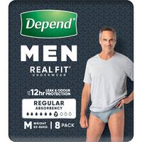 Depend Real Fit Underwear Mens Continence Pants Medium