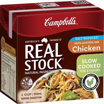 campbells real stock chicken stock liquid salt reduced