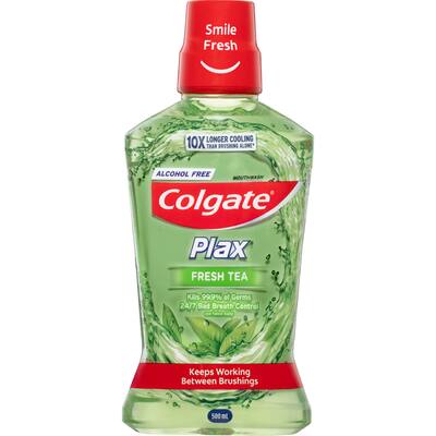 colgate plax antibacterial mouthwash rinse fresh tea