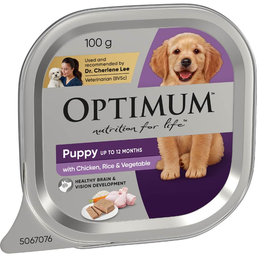 Optimum Puppy Wet Dog Food With Chicken, Rice & Vegetable