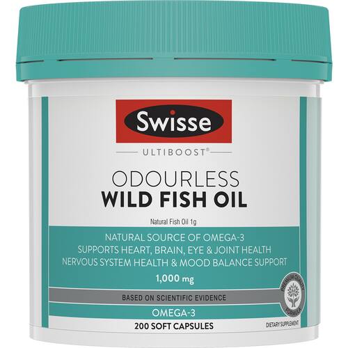 Swisse Ultiboost Wild Fish Oil Capsules Odourless