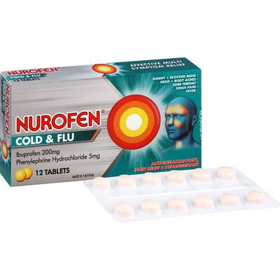 nurofen cold & flu ibuprofen & pe decongestant tablets