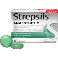 Strepsils Plus Anaesthetic Cough Throat Lozenge Menthol