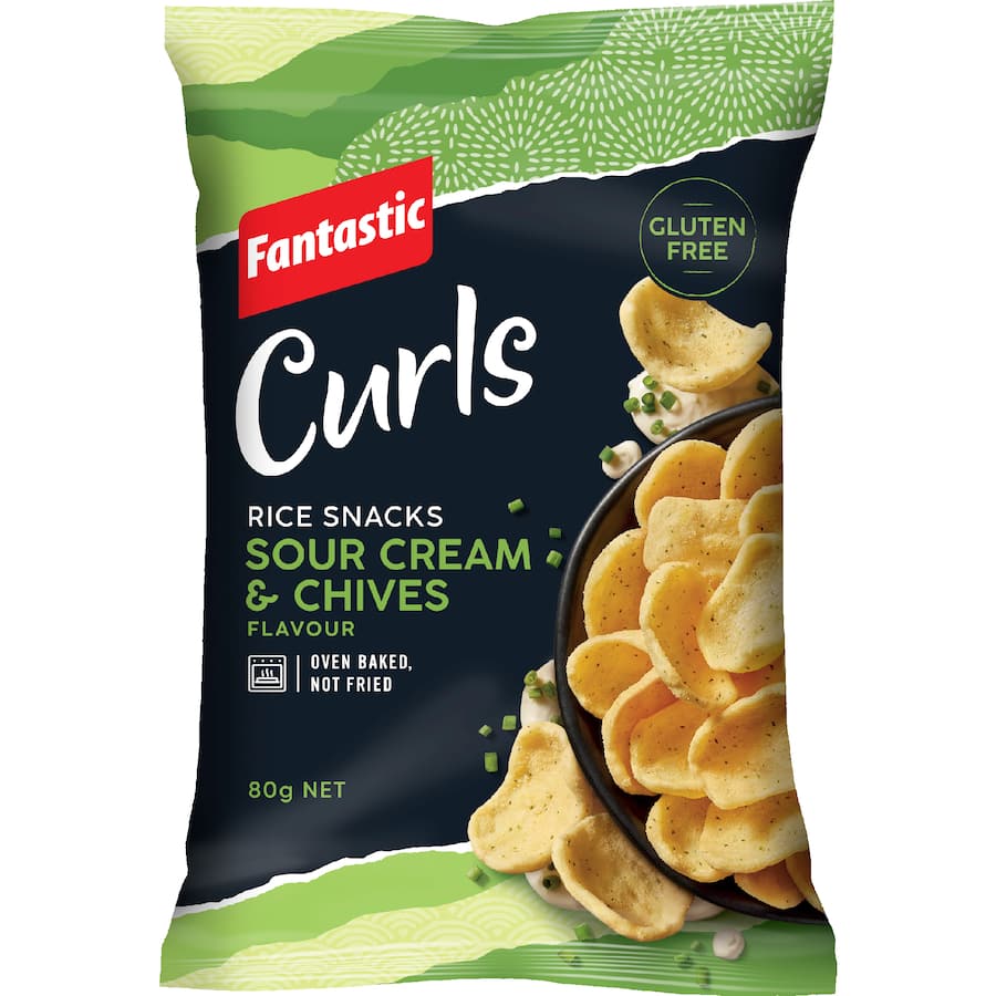 Fantastic Delites Curls Rice Snacks Sour Cream & Chives