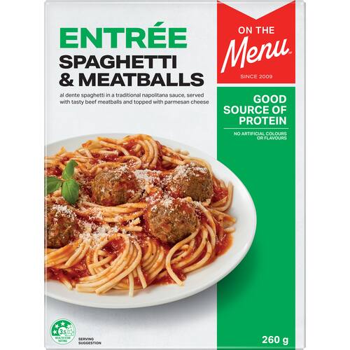 On The Menu Frozen Meal Spaghetti & Meatballs