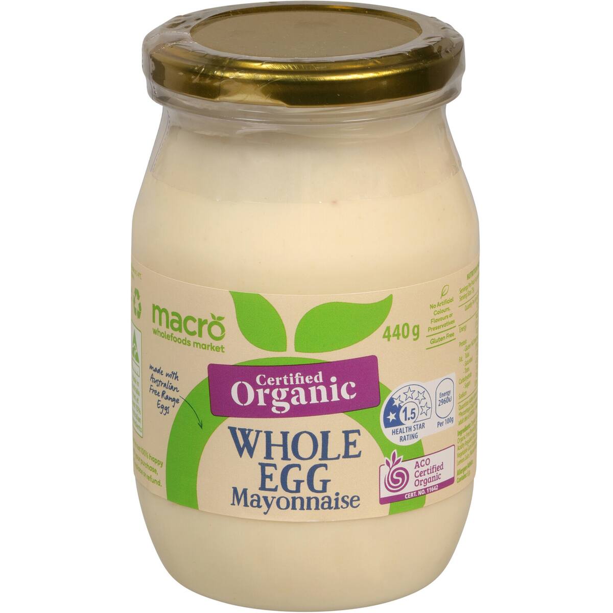 Macro Organic Whole Egg Mayonnaise 440g bunch