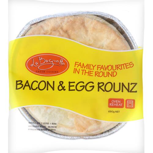 La Baguette Chilled Family Pie Bacon & Egg Rounz