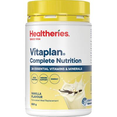 healtheries vitaplan nutrition shake vanilla flavoured
