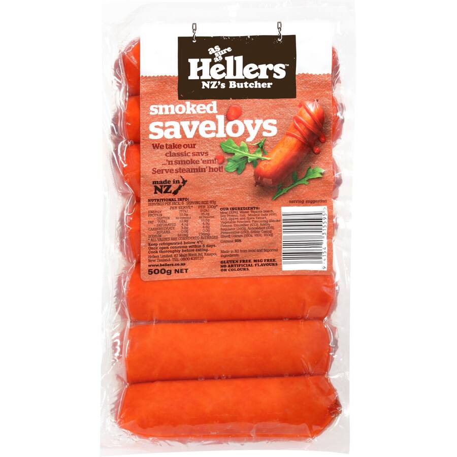 Hellers Saveloys Smoked
