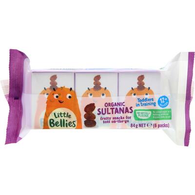 little bellies organic baby snacks sultanas 84g