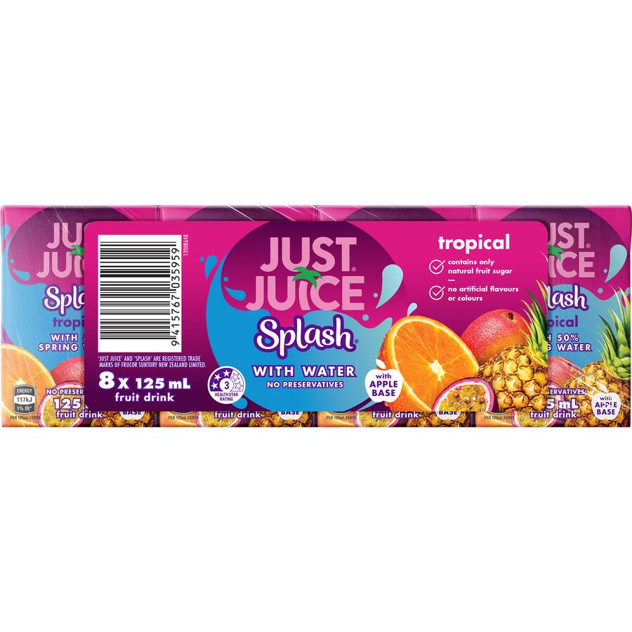 Just Juice Splash Fruit Drink Tropical 125Ml