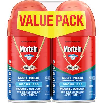 mortein value pack automatic spray system refill odourless indoor 308g