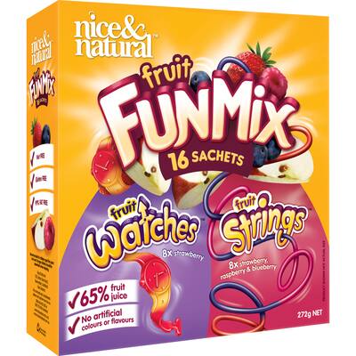 nice & natural fun mix fruit snack watches & strings 272g