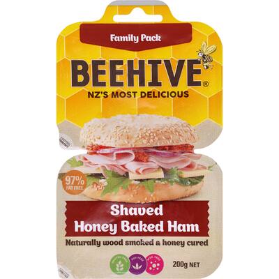 beehive ham shaved honey baked 2 x 100g pks