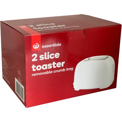essentials toaster plastic 2 slice