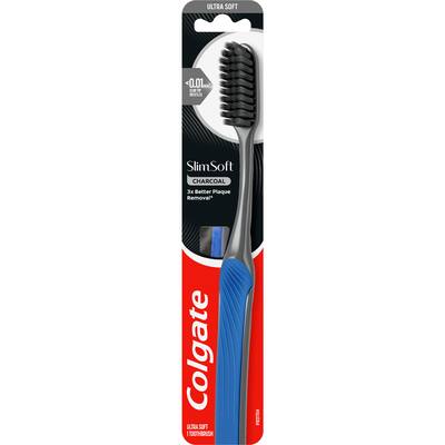 colgate slim soft toothbrush charcoal slim tip soft bristle