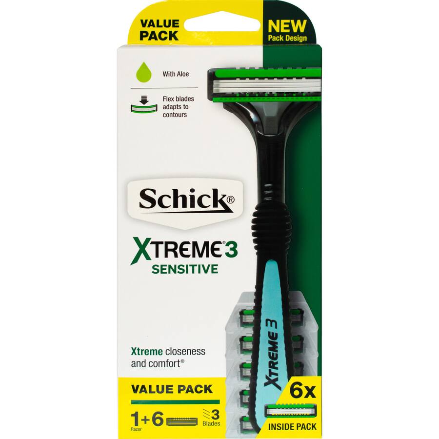 Schick Xtreme3 Razor + 6 Disposable Cartridges