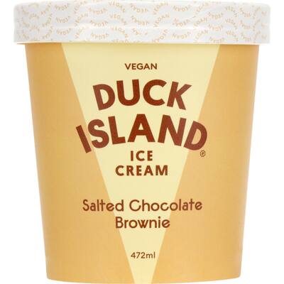 duck island frozen dessert vegan salted chocolate brownie