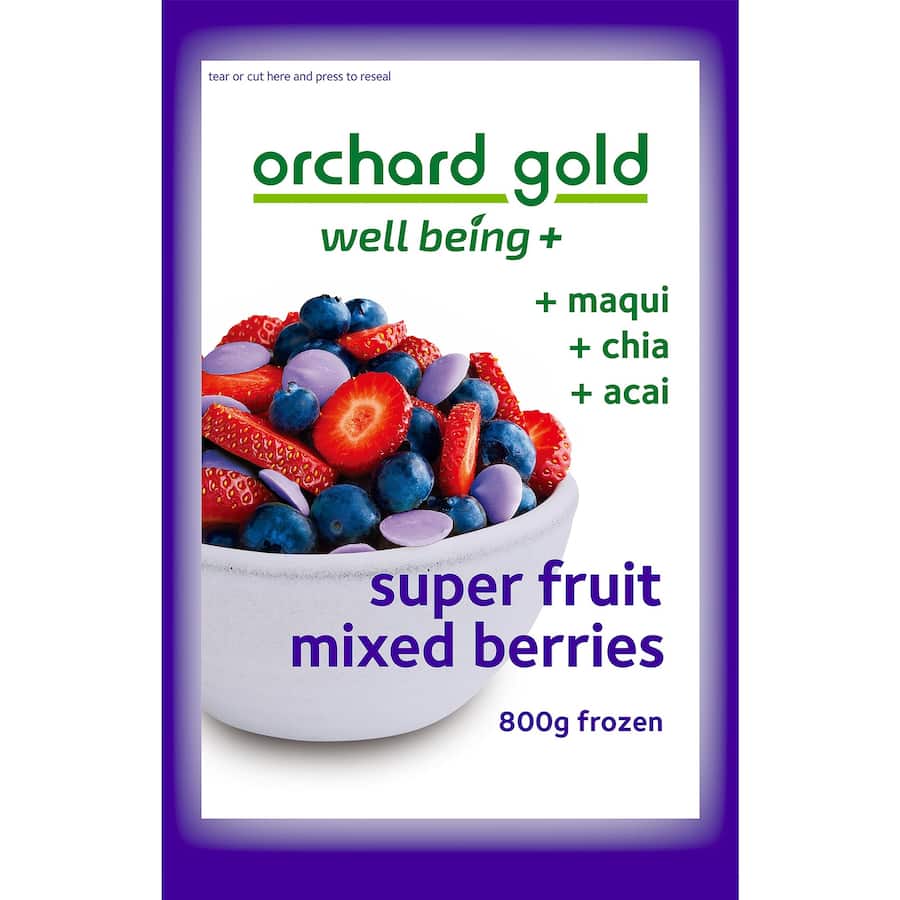 Orchard Gold Well-Being Frozen Mixed Berries With Maqui, Chia & Acai