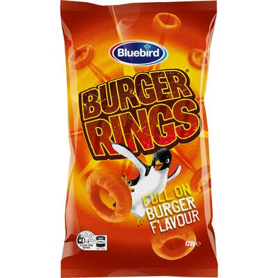 bluebird burger rings corn snacks full on flavour