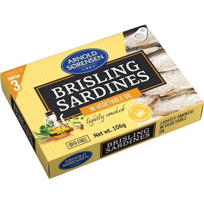 arnold sorensen petites sardines lightly smoked  in oil