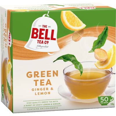bell green tea bags lemon and ginger