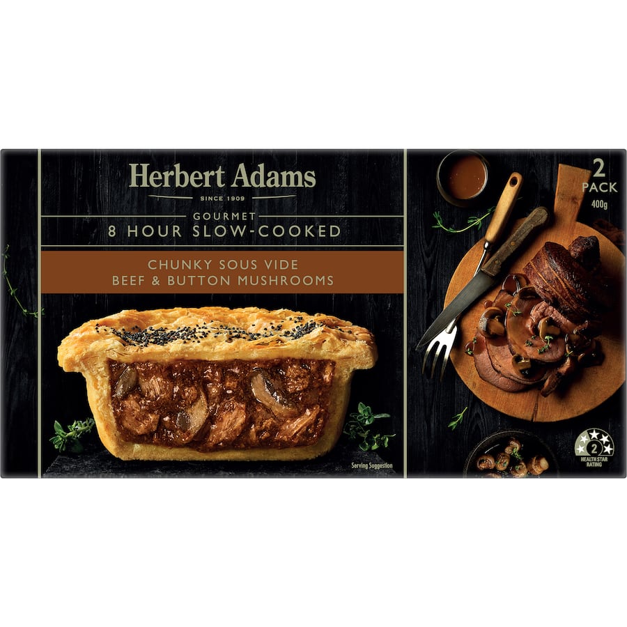 Herbert Adams Frozen Pies Slow Cooked Beef & Mushroom