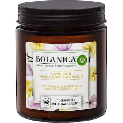 air wick botanica scented candle vanilla & himalaya magnolia