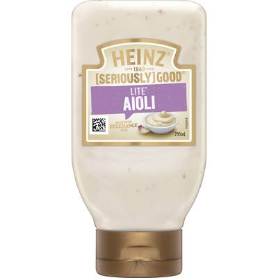 heinz seriously good flavoured mayonnaise lite garlic aioli