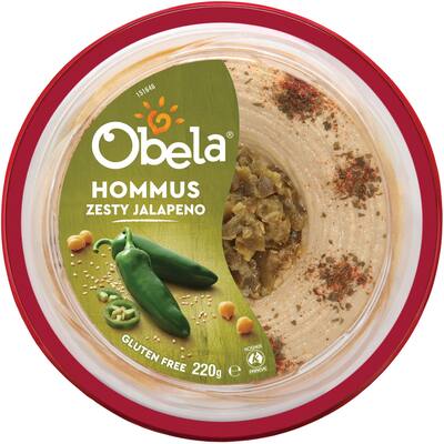 obela hummus zesty jalapeno garnished
