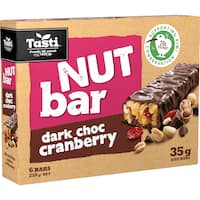 Tasti Dark Choc Cranberry Nut Bar 210g