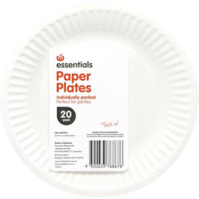 essentials side paper plates uncoated 18.3cm wide