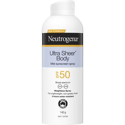 neutrogena ultra sheer sunscreen mist spf 50+