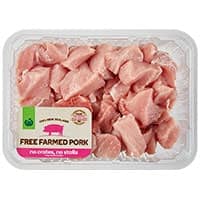 Woolworths Free Farmed Pork Diced Trim Medium Tray
