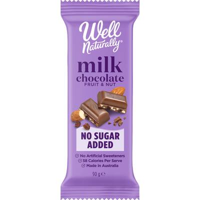 No sugar added snack bar milk chocolate fruit & nut