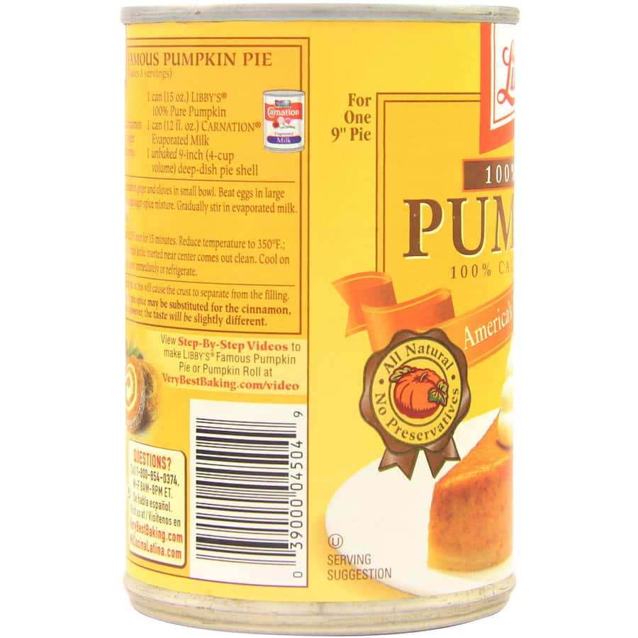 Libby's canned pumpkin nutrition