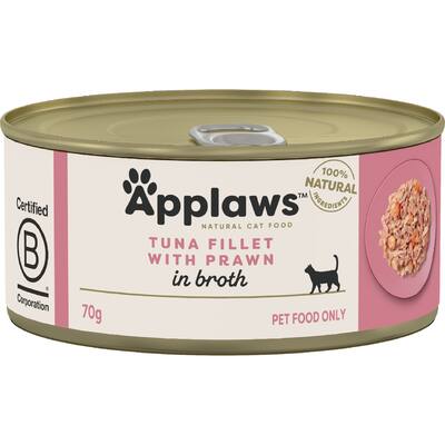 applaws wet cat food tuna fillet with prawn
