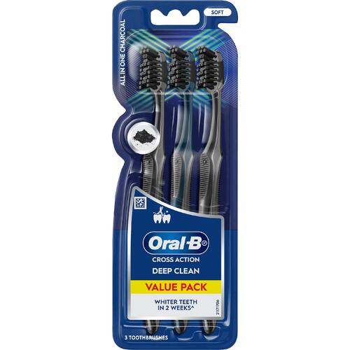 Oral B Toothbrush Cross Action Charcoal