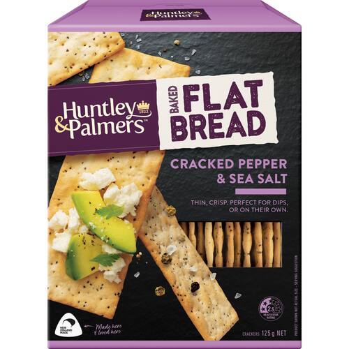 Huntley & Palmers Baked Flat Bread Pepper & Sea Salt