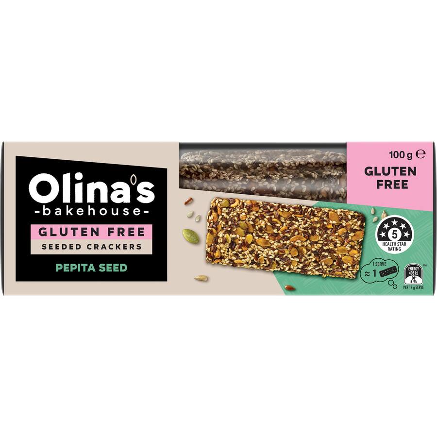Olina's Gluten Free Crackers Pepita Seed
