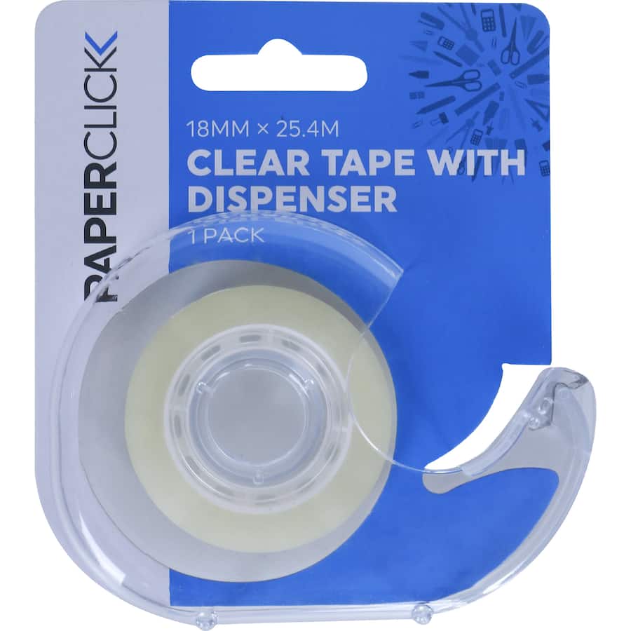 Paperclick Tape Clear With Dispenser