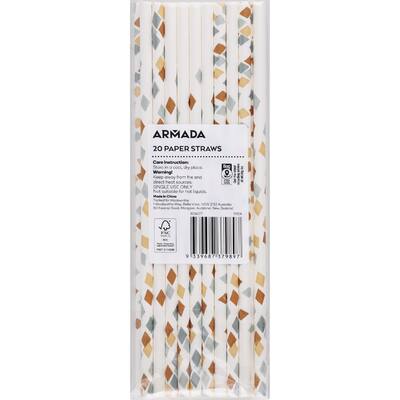 armada paper straws gold & silver