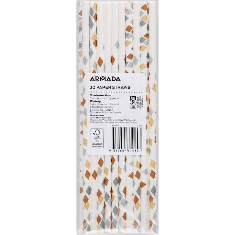 Armada Paper Straws Gold & Silver