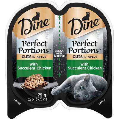 dine perfect portions wet cat food cuts in gravy succulent chick