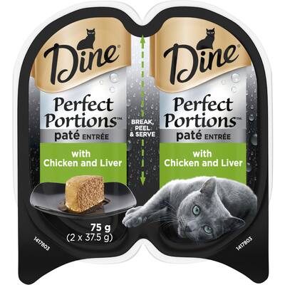 dine perfect portions wet cat food pate entree chicken & liver