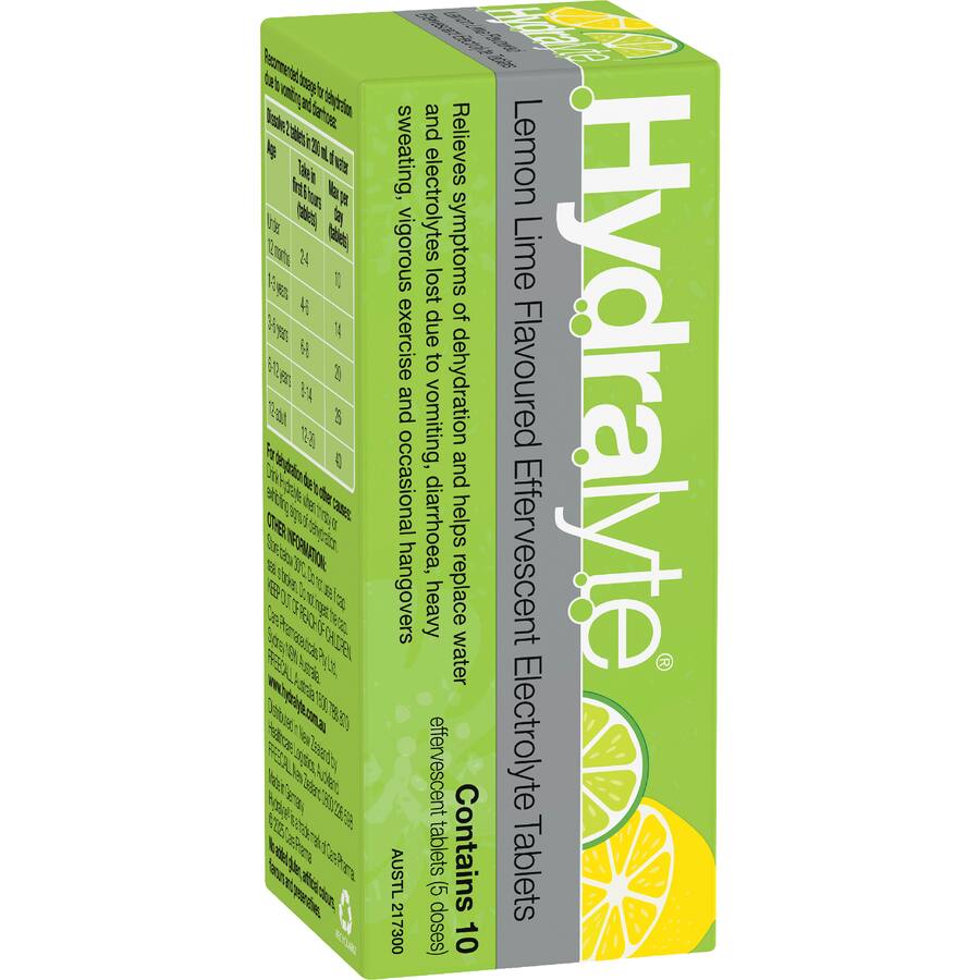 Hydralyte Effervescent Electrolyte Tablets Lemon Lime