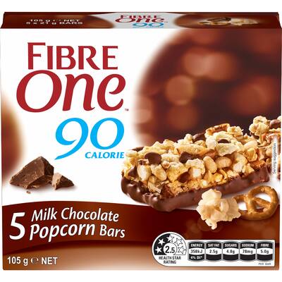 fibre one cake bars milk chocolate & popcorn