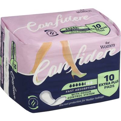 confidere womens continence pads extra plus