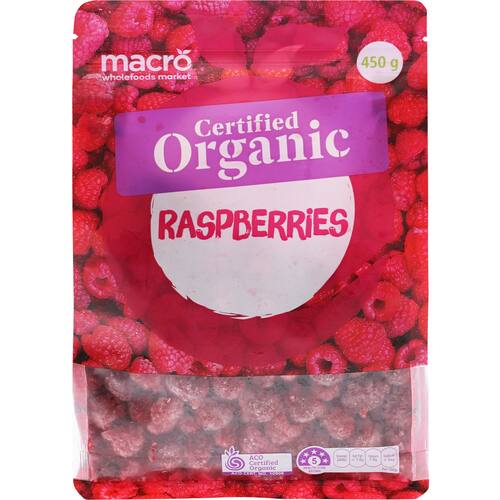 Macro Organic Frozen Raspberries 450g | bunch