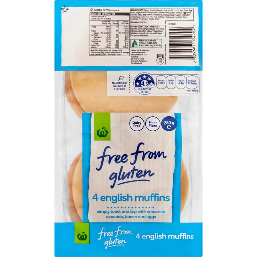 Woolworths Free From Gluten English Muffins